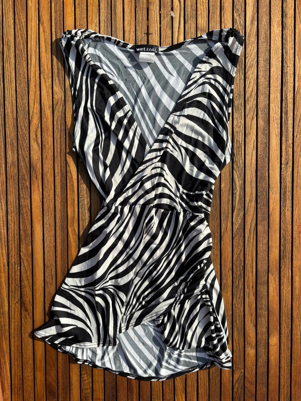 Y2k wet seal zebra print tank top